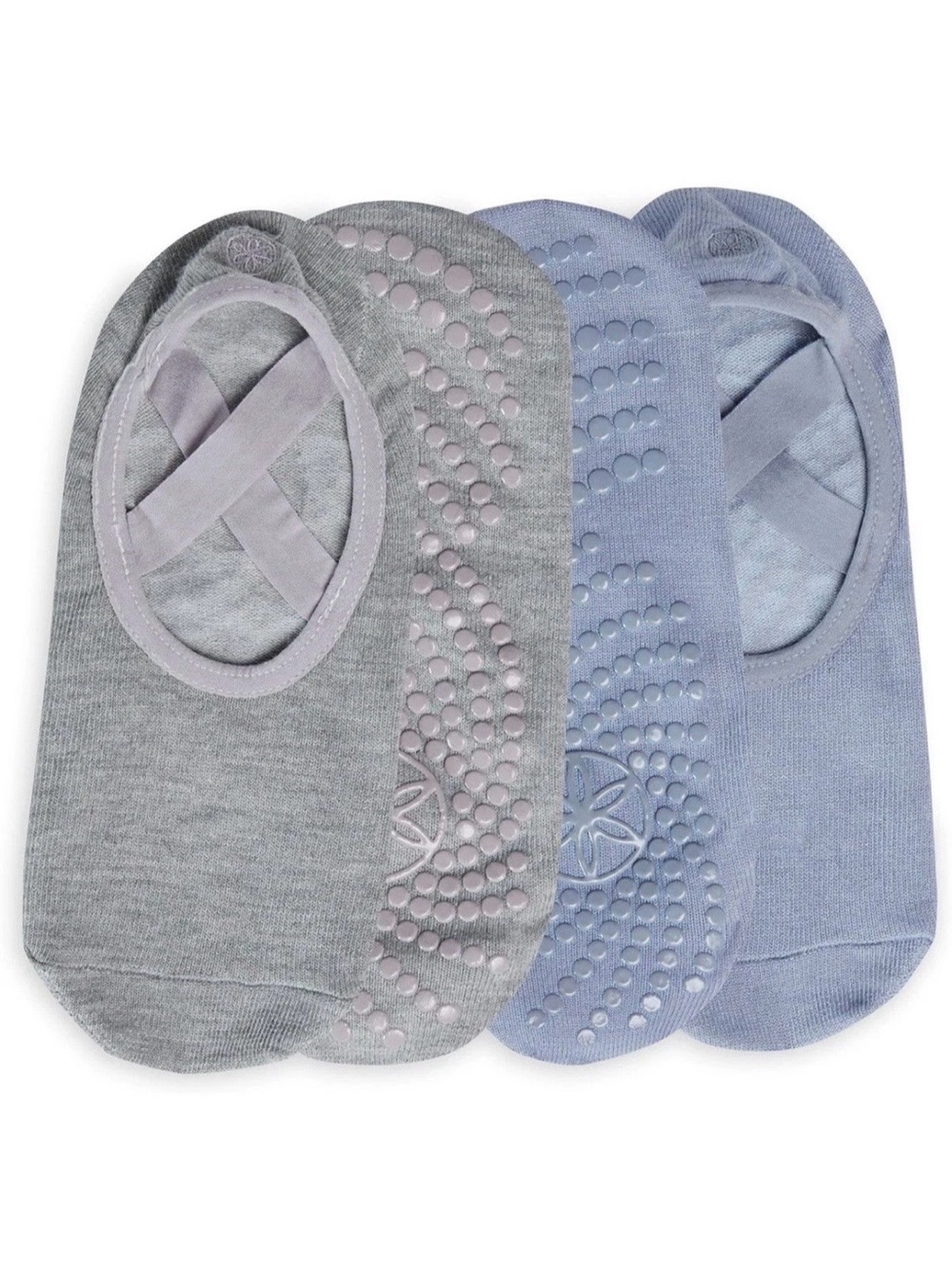 GAIAM Light Blue Gray Pilates Yoga-Barre Non Slip Socks